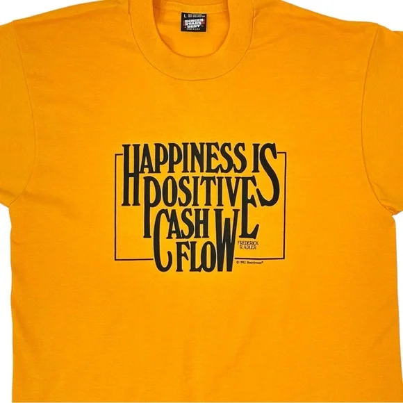 1982 RARE Single Stitch Vintage Yellow Orange Capitalism Collector’s T-Shirt Tee